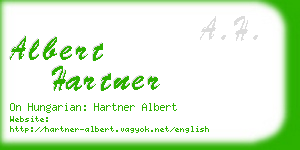albert hartner business card
